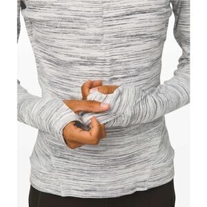 Lululemon Runderful Long Sleeve Space Dye Camo White Silver Spoon Size Small